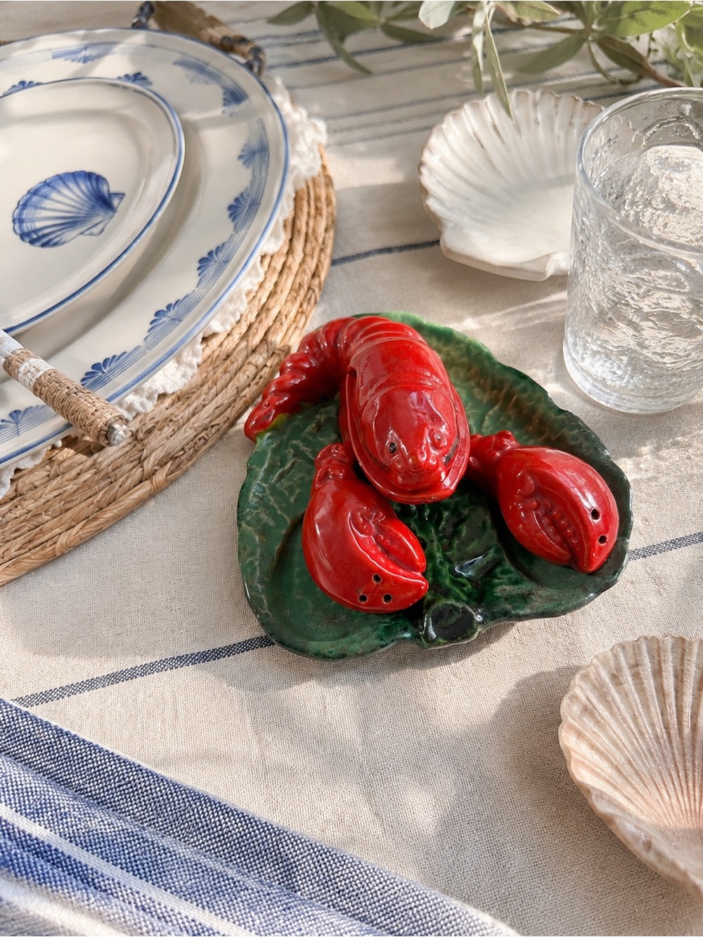 Lobster Ceramic Salt and Pepper Shakers Vintage Made in Japan